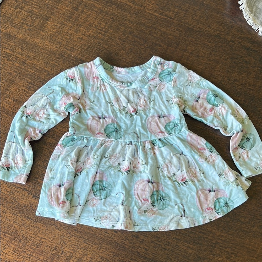Floral and Pumpkin Kids Long Sleeve Top